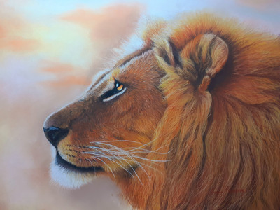 Irving 1, Lion, pastel, 10.20.jpg